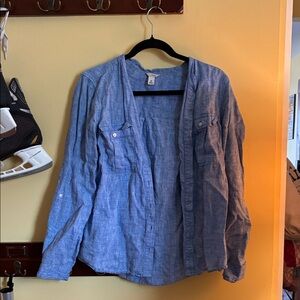 L.L. Bean women’s Light Blue Casual Button-Down Shirt
